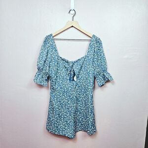 NWT Altar'd State Floral Romper. Royal Blue L#026